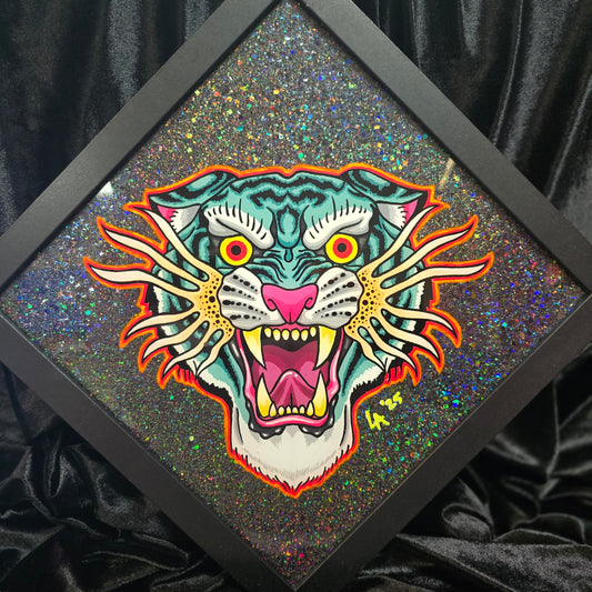 Lazer Tiger UV Reactive Teal & Halo Black Glitter *FLAWED