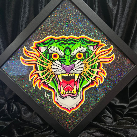 Lazer Tiger UV Reactive Slime Green & Halo Black Glitter