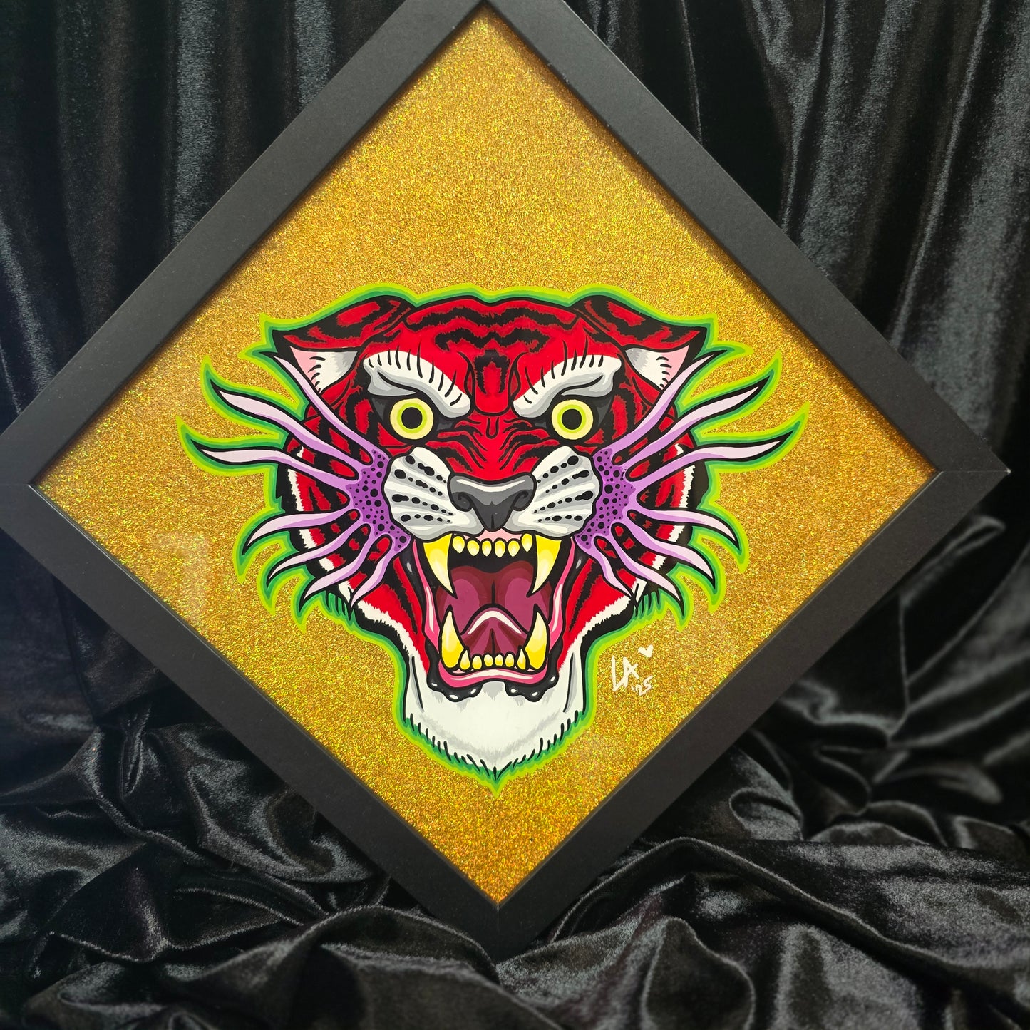 Lazer Tiger Red & Gold Glitter