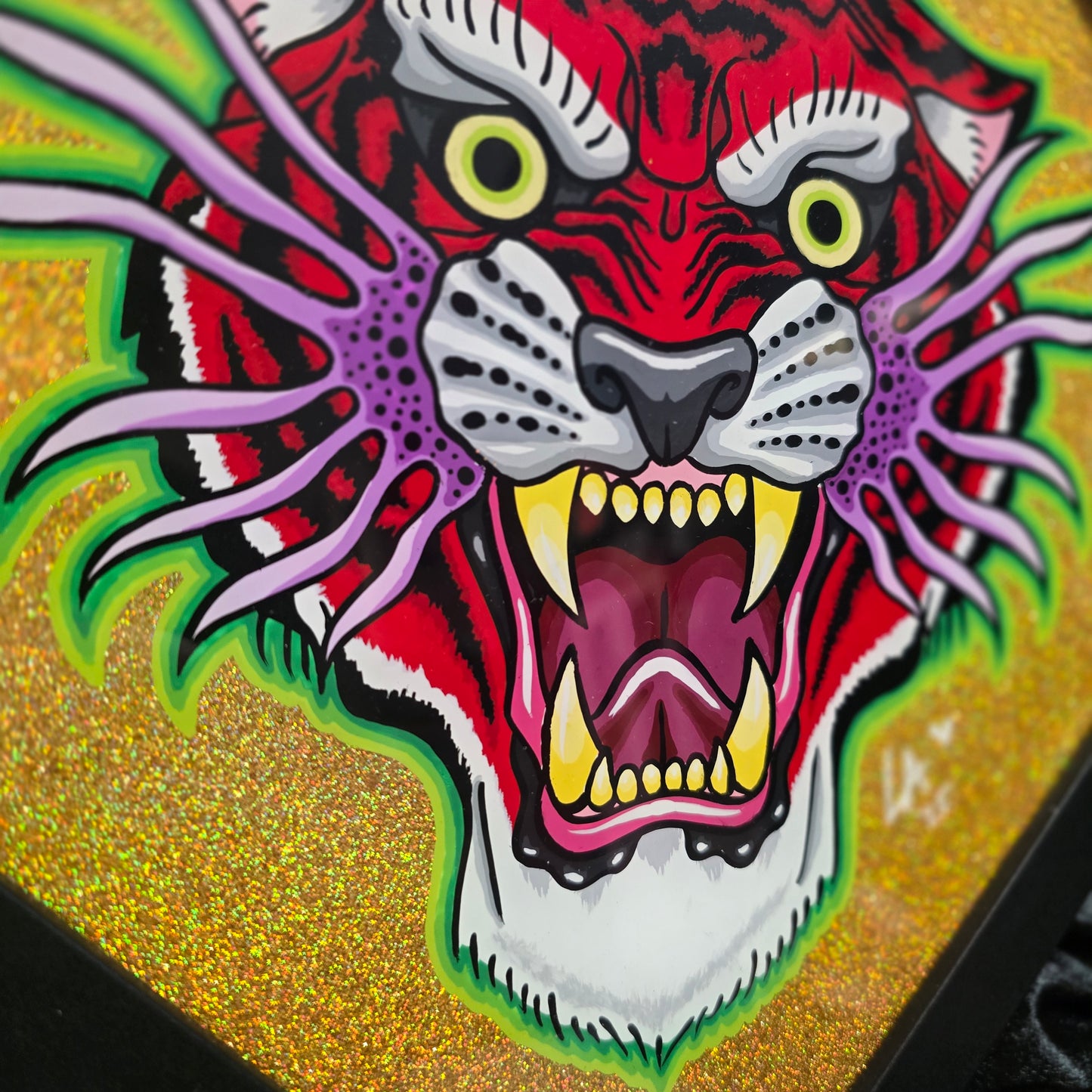 Lazer Tiger Red & Gold Glitter