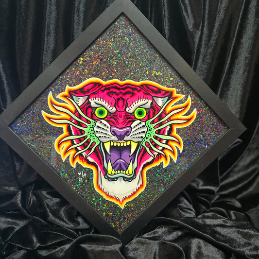 Lazer Tiger UV Reactive Hot Pink & Halo Black Glitter