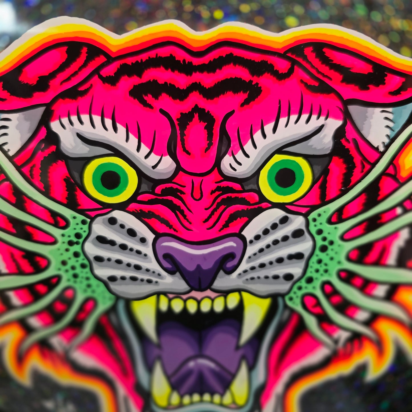 Lazer Tiger UV Reactive Hot Pink & Halo Black Glitter