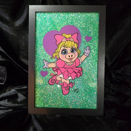 Baby Miss Piggy with Pastel Blue Glitter