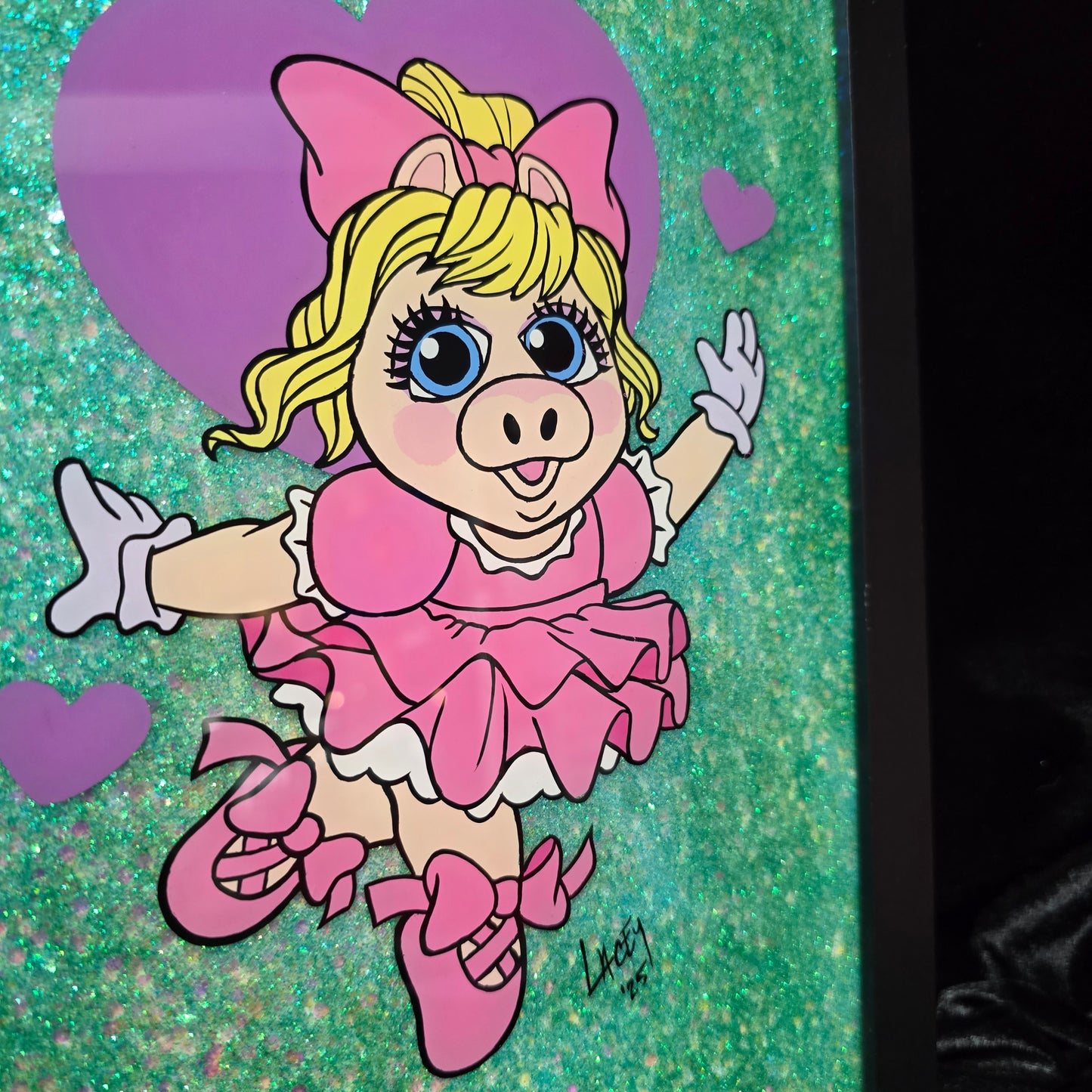 Baby Miss Piggy with Pastel Blue Glitter