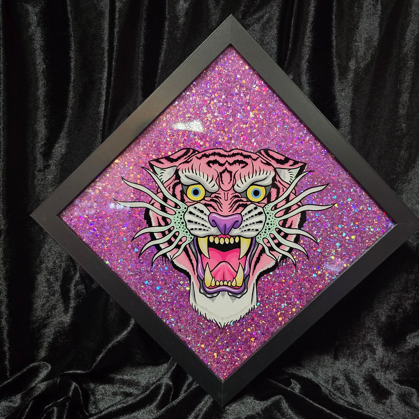 Lazer Tiger Baby Pink with Lilac Glitter